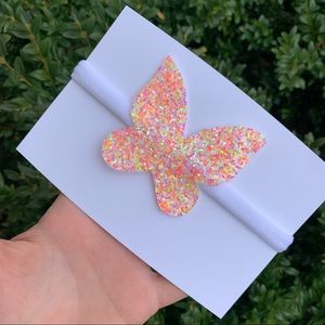 Handmade hair bows butterfly glitter hair clips chunky glitter hair bows Rixie